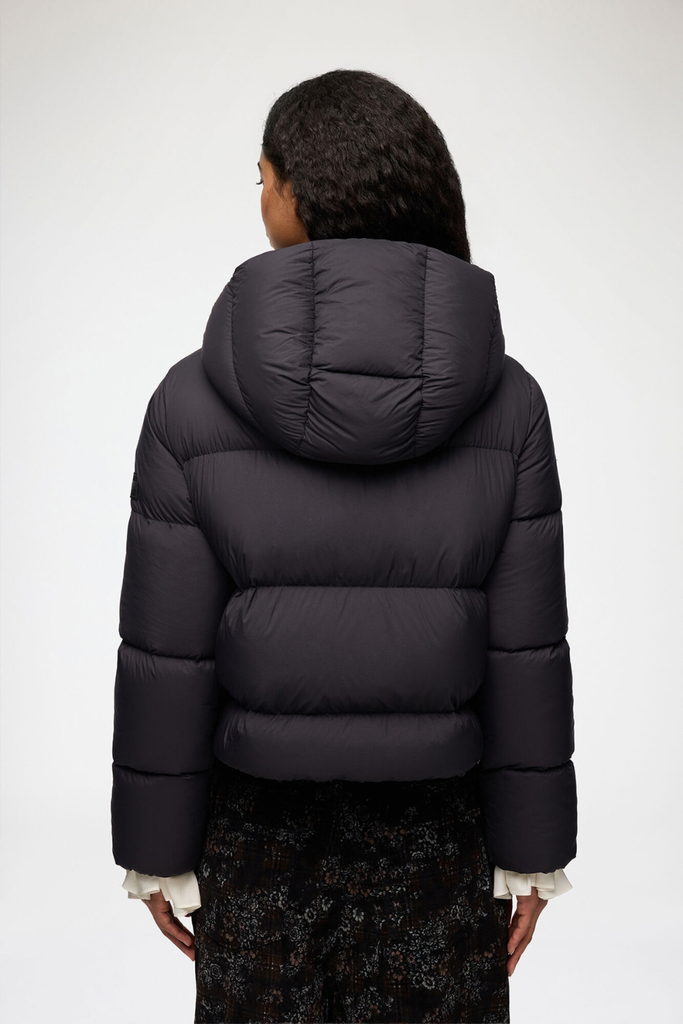 Future Nylon Quilt Mini Puffer - Phantom - GANNI