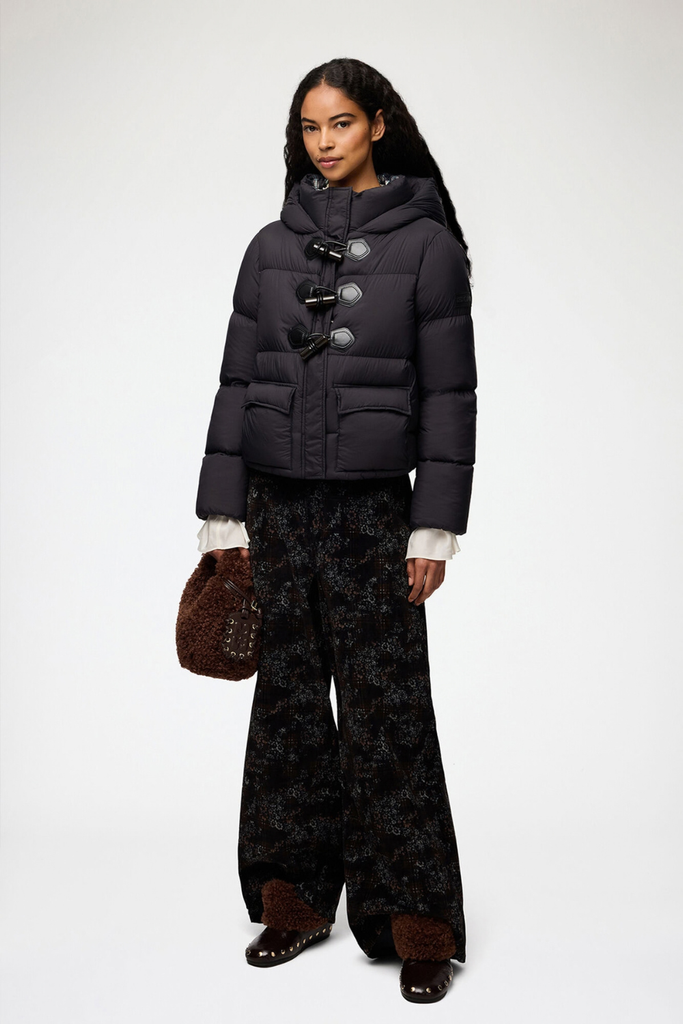 Future Nylon Quilt Mini Puffer - Phantom - GANNI