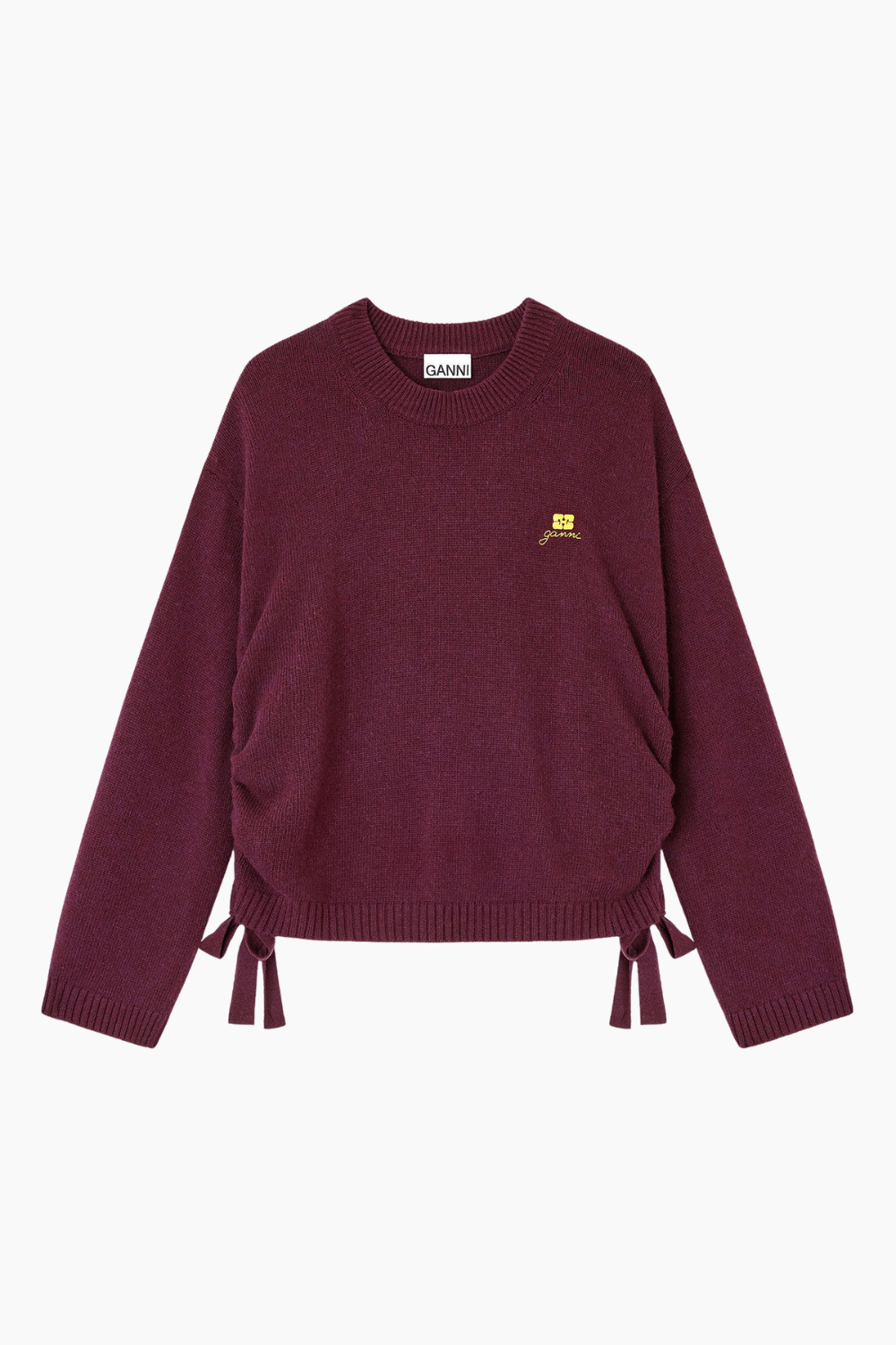 Future Wool Mix Oversized O-neck K2631 - Burgundy - GANNI