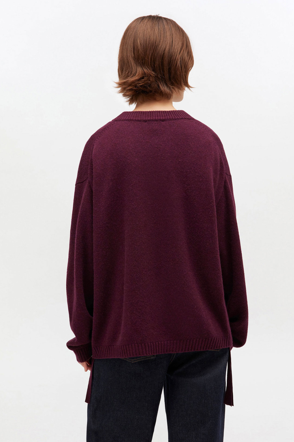 Future Wool Mix Oversized O-neck K2631 - Burgundy - GANNI