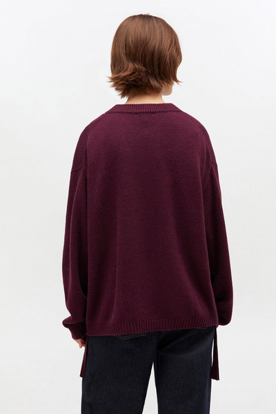 Future Wool Mix Oversized O-neck K2631 - Burgundy - GANNI