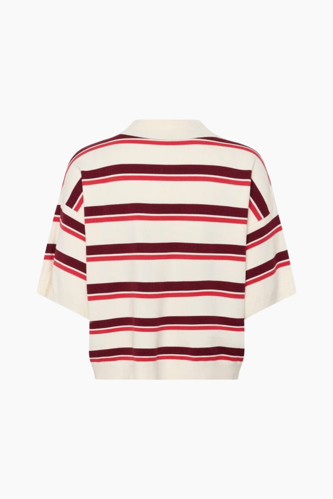 GZTaia ss Polo Pullover - Egret/Cabernet/Poinsettia - Gestuz