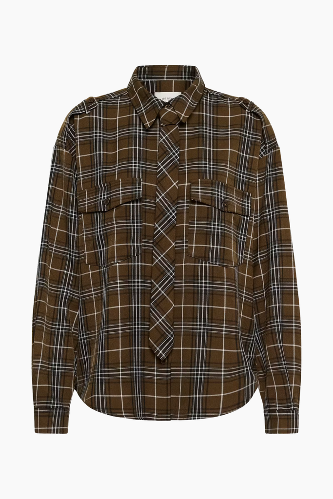 GZaleya Shirt - Green Olive Check - Gestuz