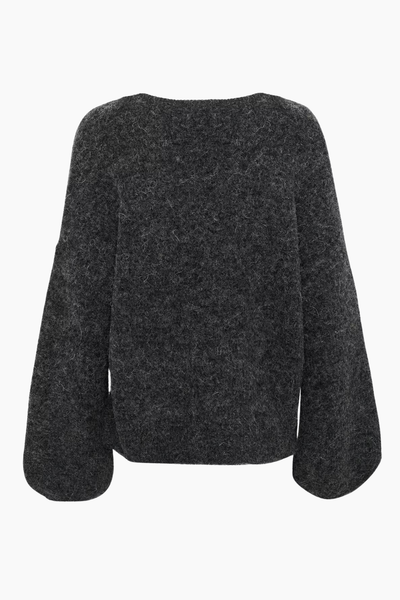 GZalpha Slit Pullover - Charcoal Melange - Gestuz
