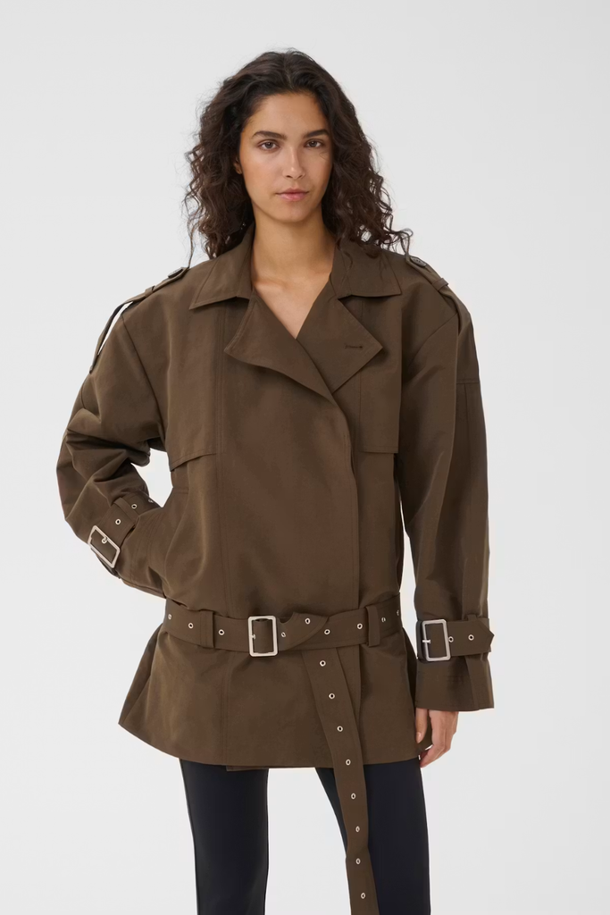 GZcherally Short Trenchcoat - Slate Black - Gestuz