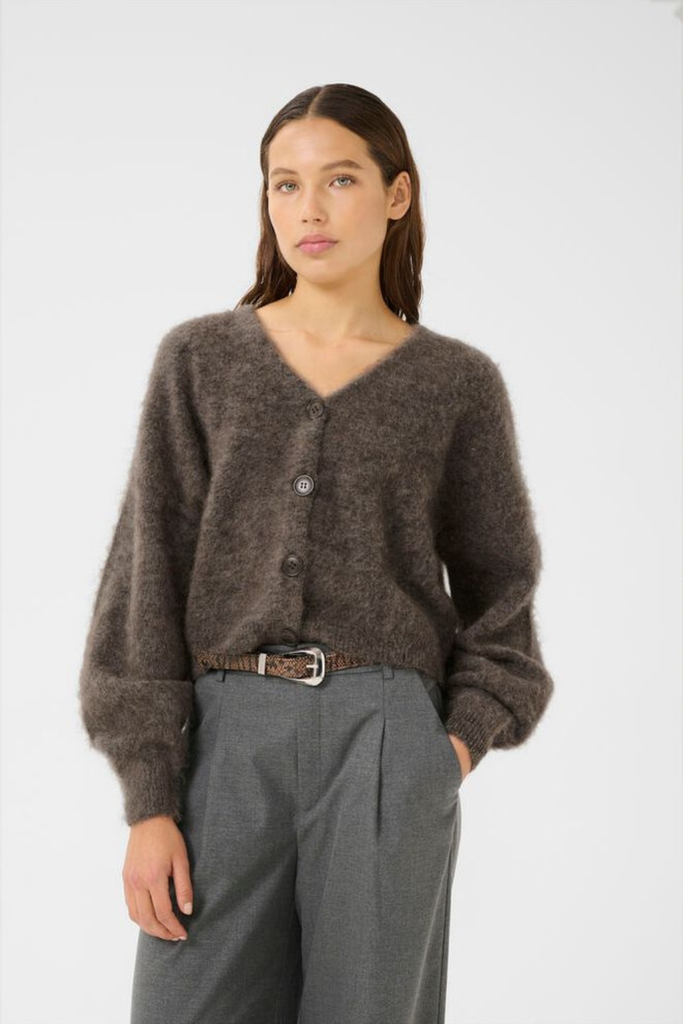 GZdebbie V Cardigan - Chestnut Melange - Gestuz