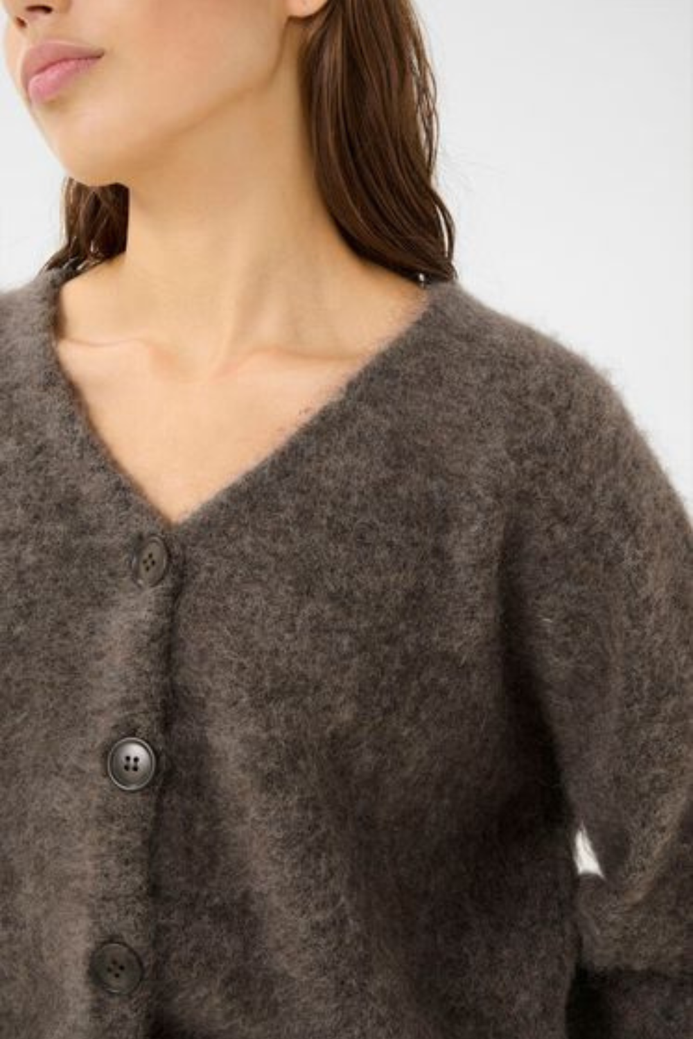 GZdebbie V Cardigan - Chestnut Melange - Gestuz