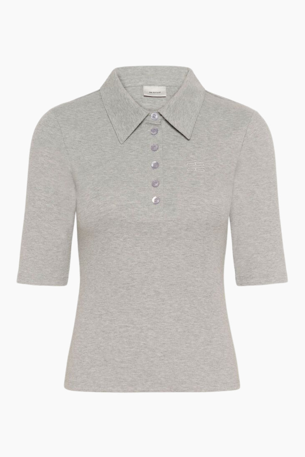 GZdrew Polo Mel Top - Grey Melange - Gestuz