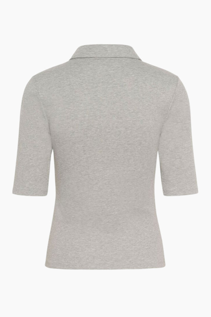 GZdrew Polo Mel Top - Grey Melange - Gestuz