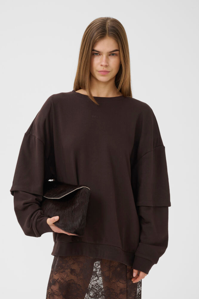 GZgilsa Layered Sweatshirt - Ganache - Gestuz
