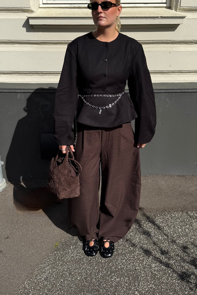 GZlavana HW Pants - Brown Check - Gestuz
