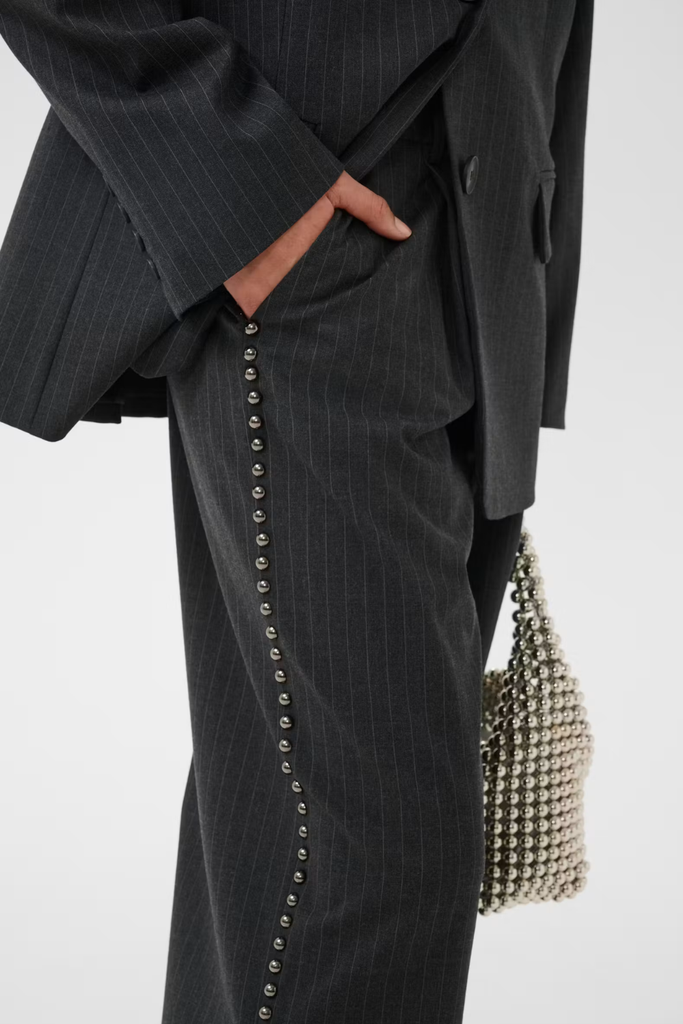 GZlehela HW Pants - Dark Grey Pinstripe - Gestuz