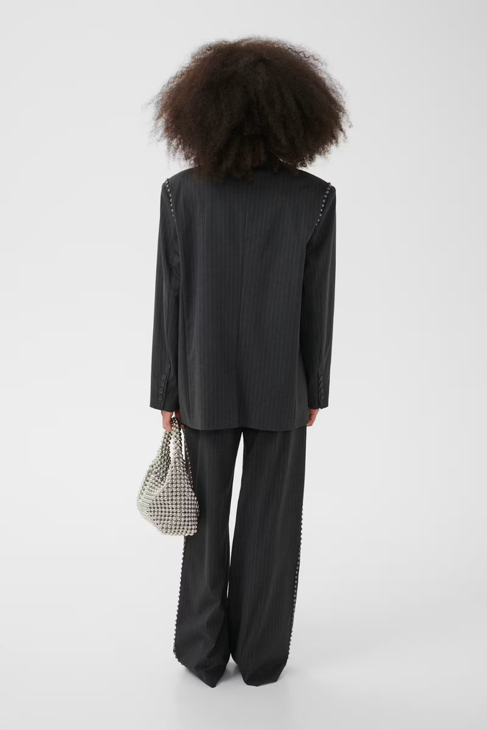 GZlehela HW Pants - Dark Grey Pinstripe - Gestuz