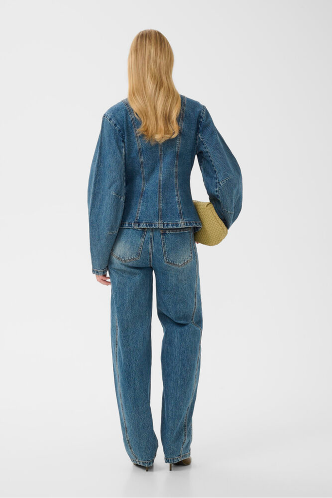 GZmelu HW Barrel Jeans - Classic Mid Blue Wash - Gestuz