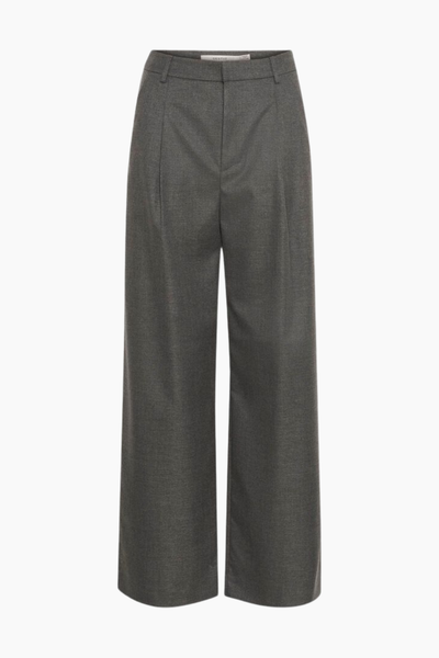 GZpaula MW Wide Pants - Dark Grey Melange - Gestuz