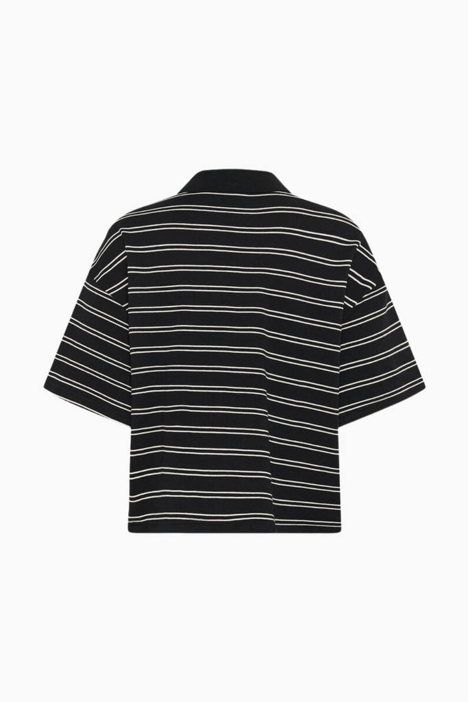 GZpilova Polo Tee - Black White Striped - Gestuz
