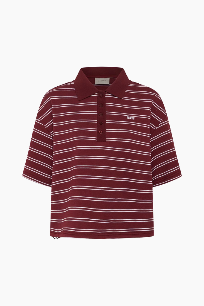 GZpilova Polo Tee - Cabernet Striped - Gestuz