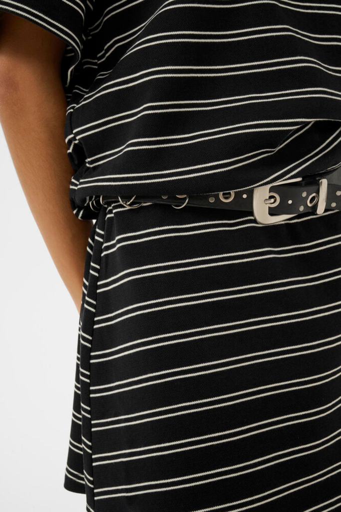 GZpilova Skirt - Black White Striped - Gestuz