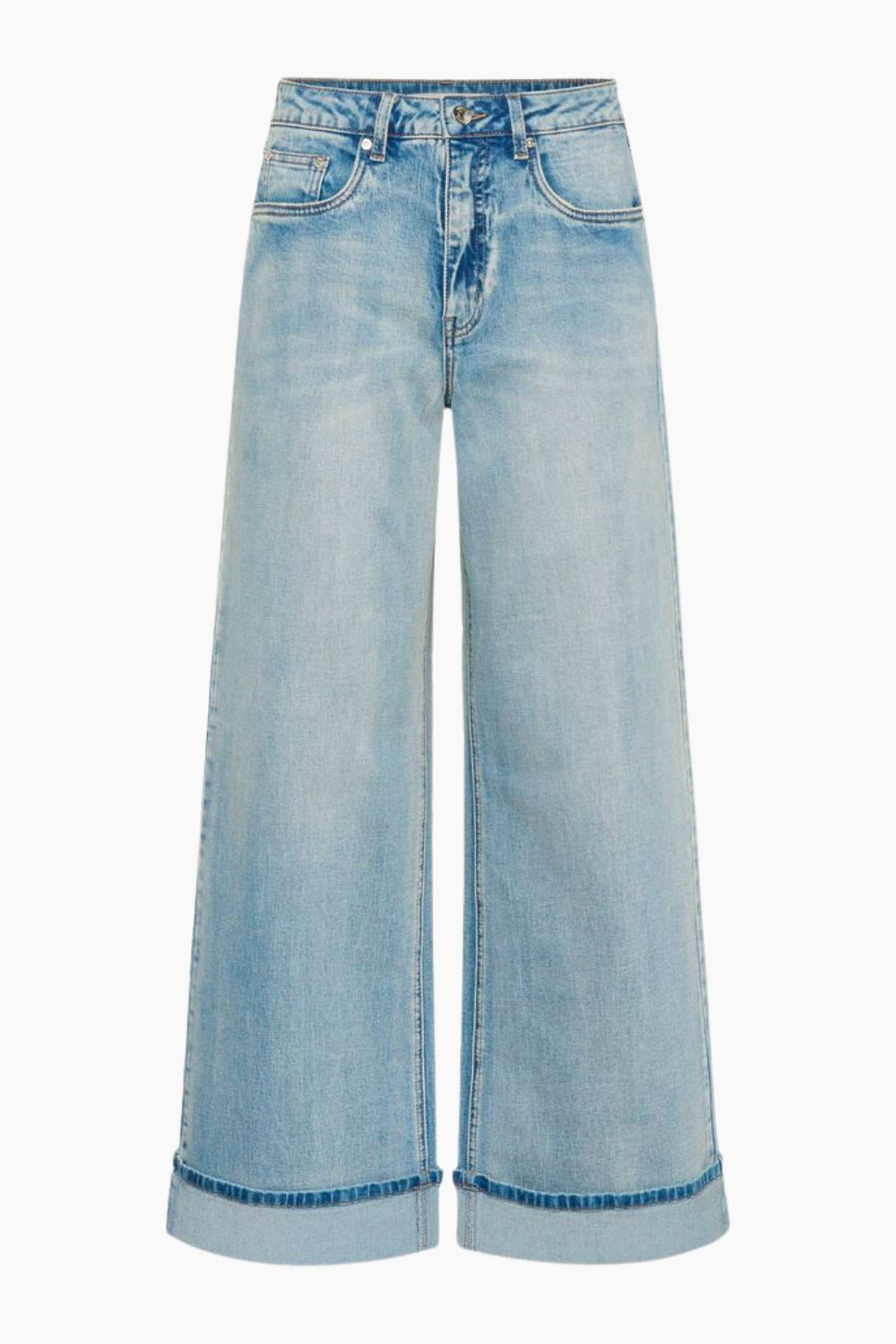GZsara HW Wide Jeans - Washed Blue - Gestuz