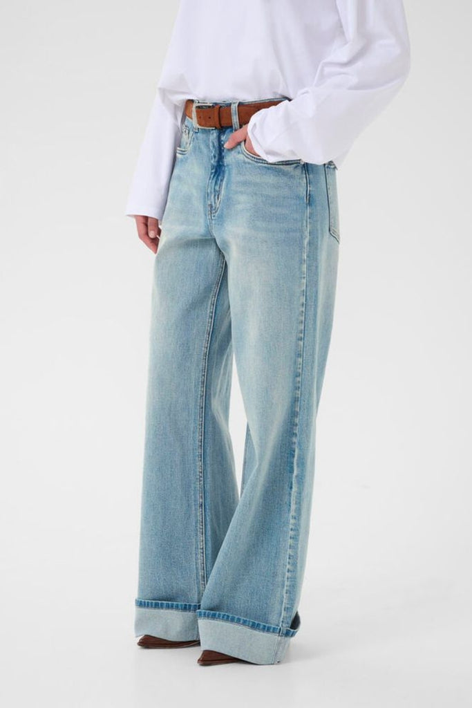 GZsara HW Wide Jeans - Washed Blue - Gestuz