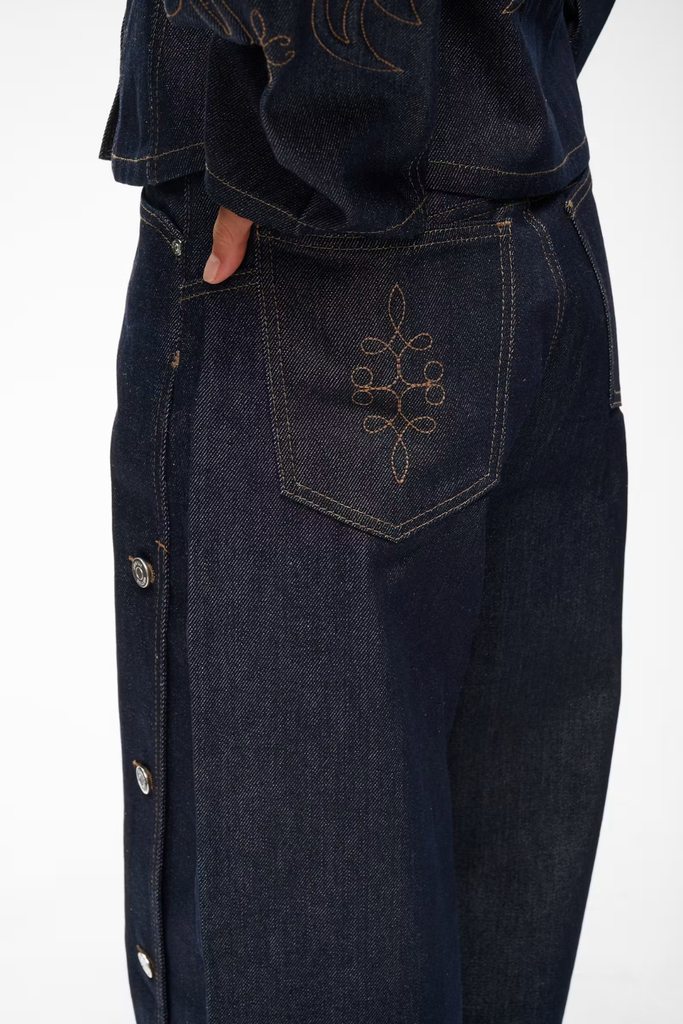GZthenna HW Wide Jeans - Dark Blue Unwashed - Gestuz