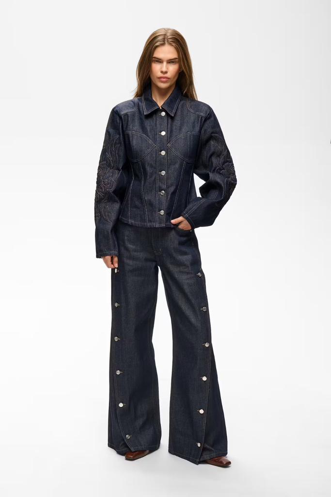 GZthenna HW Wide Jeans - Dark Blue Unwashed - Gestuz