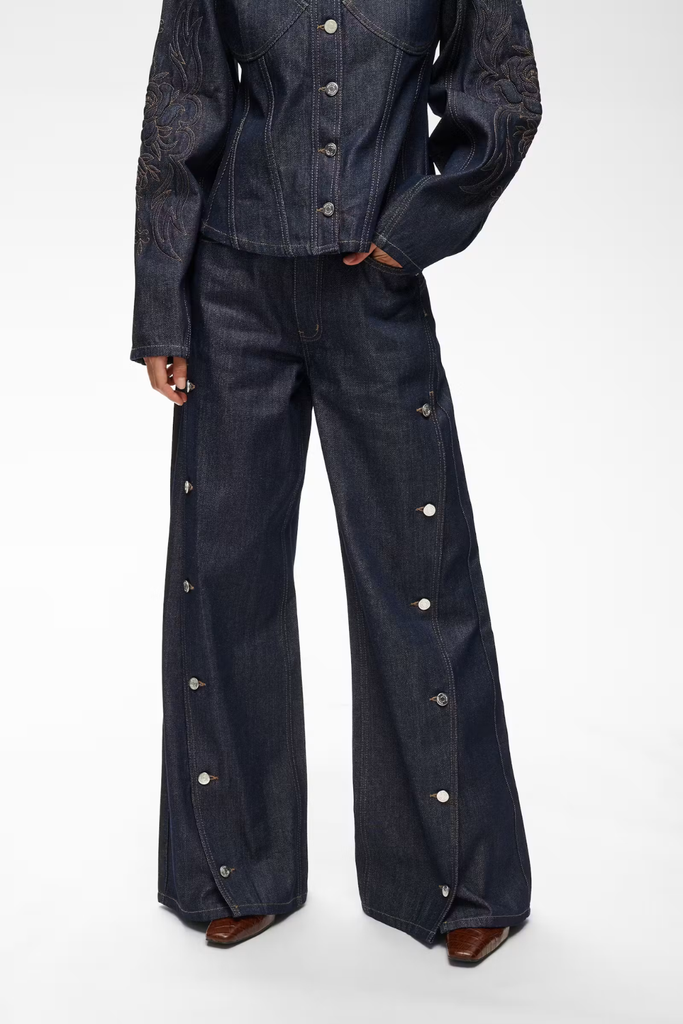 GZthenna HW Wide Jeans - Dark Blue Unwashed - Gestuz
