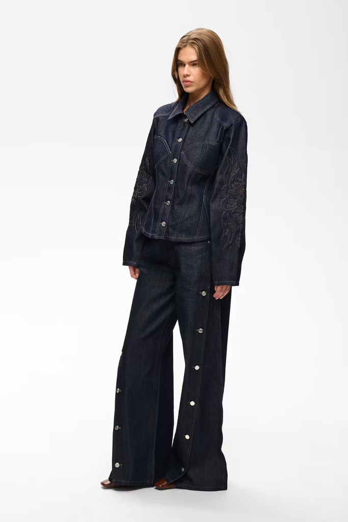 GZthenna Waisted Jacket - Dark Blue Unwashed - Gestuz