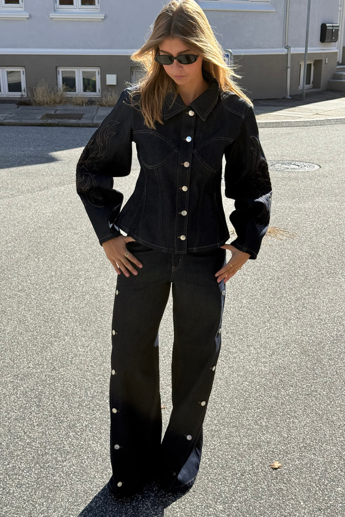 GZthenna Waisted Jacket - Dark Blue Unwashed - Gestuz