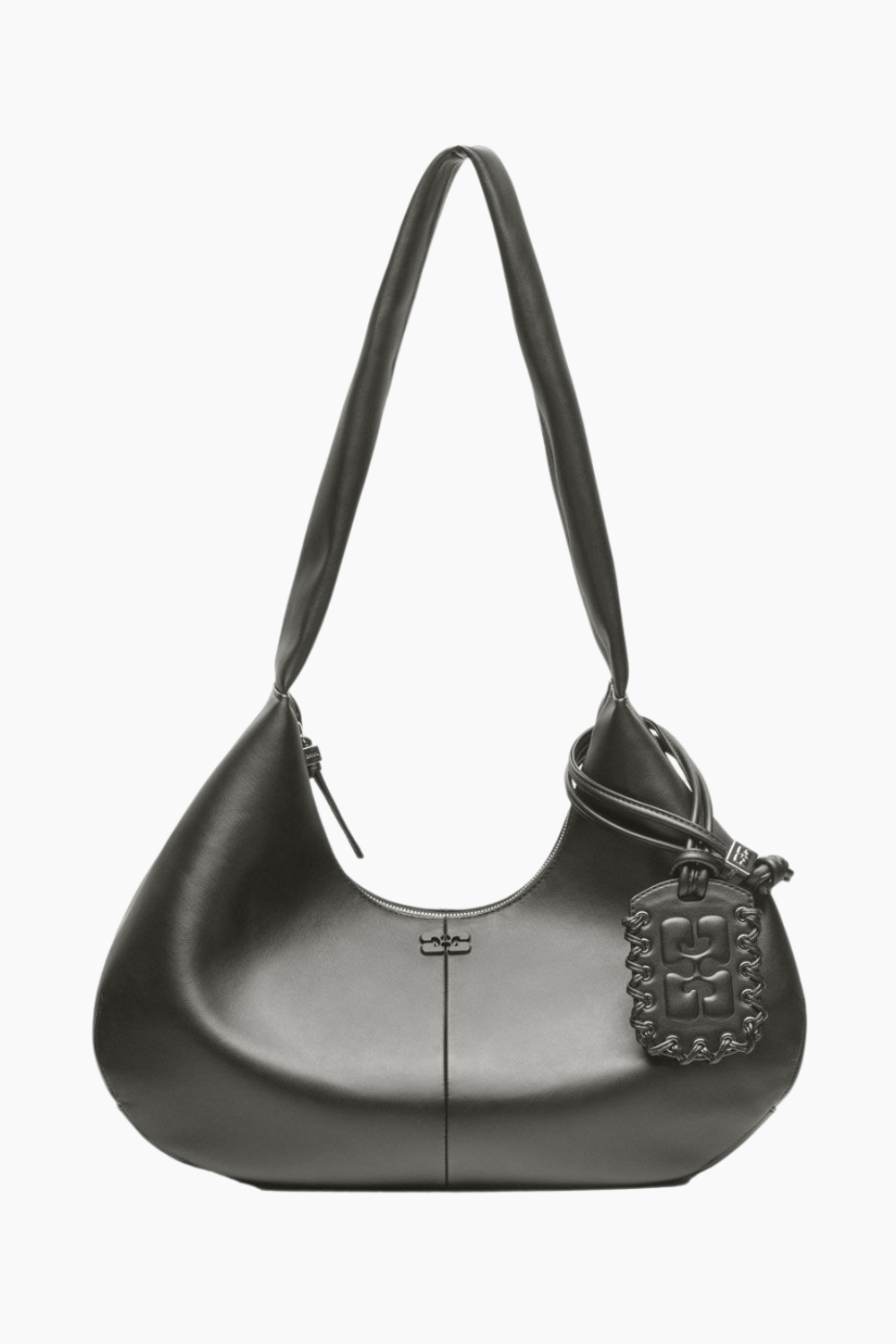 Ganni Bou Bag Hobo Medium A6865 - Steal Grey - GANNI