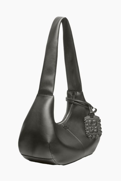 Ganni Bou Bag Hobo Medium A6865 - Steal Grey - GANNI