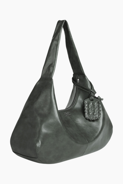 Ganni Bou Bag Hobo XXL A6802 - Steal Grey - GANNI