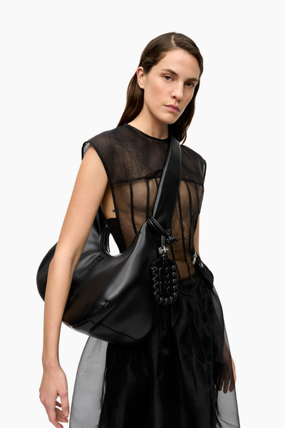 Ganni Bou Bag Hobo Medium A6837 - Black - GANNI-1