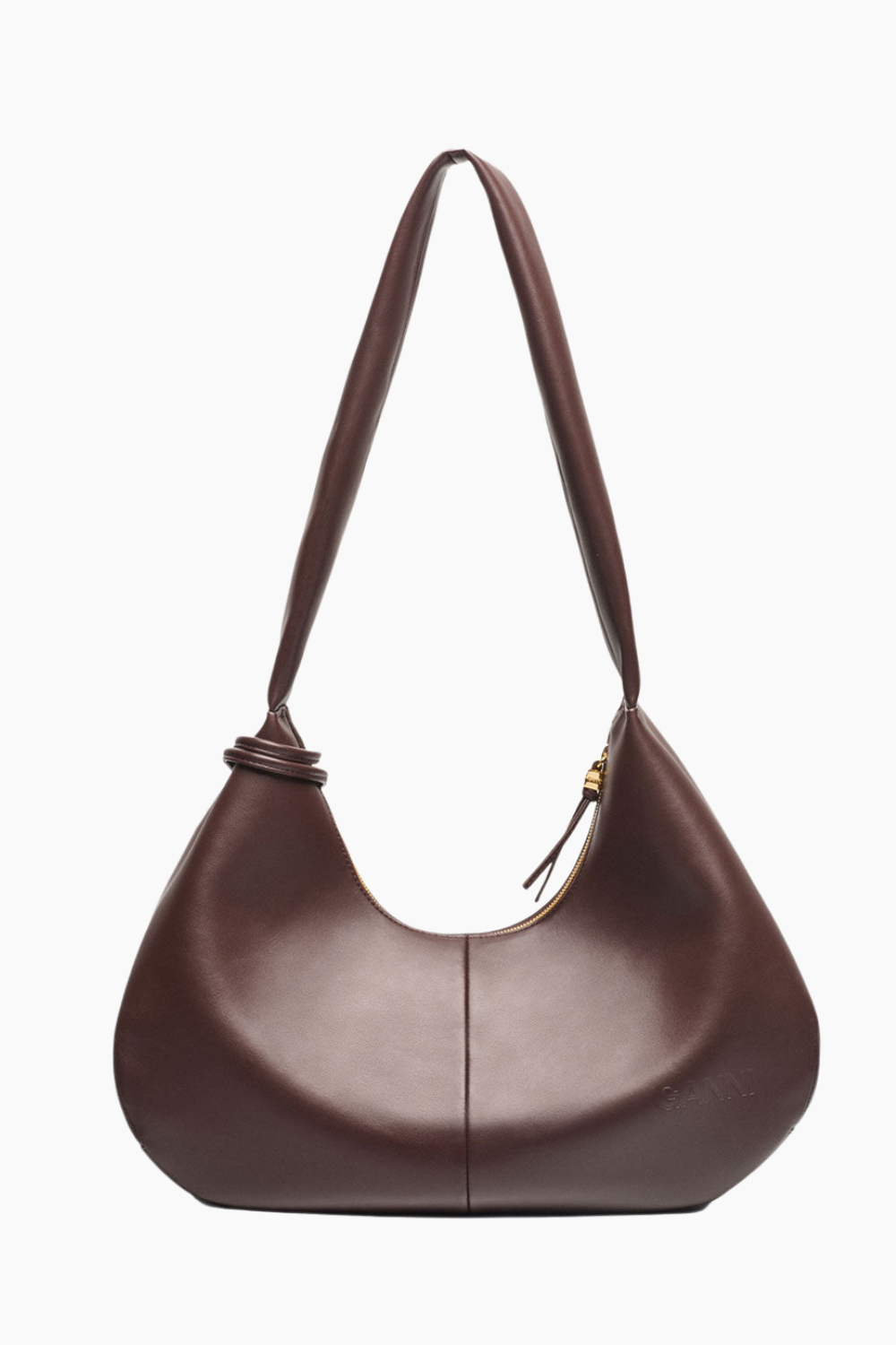 Ganni Bou Bag Hobo Medium A6840 - Seal Brown - GANNI-1