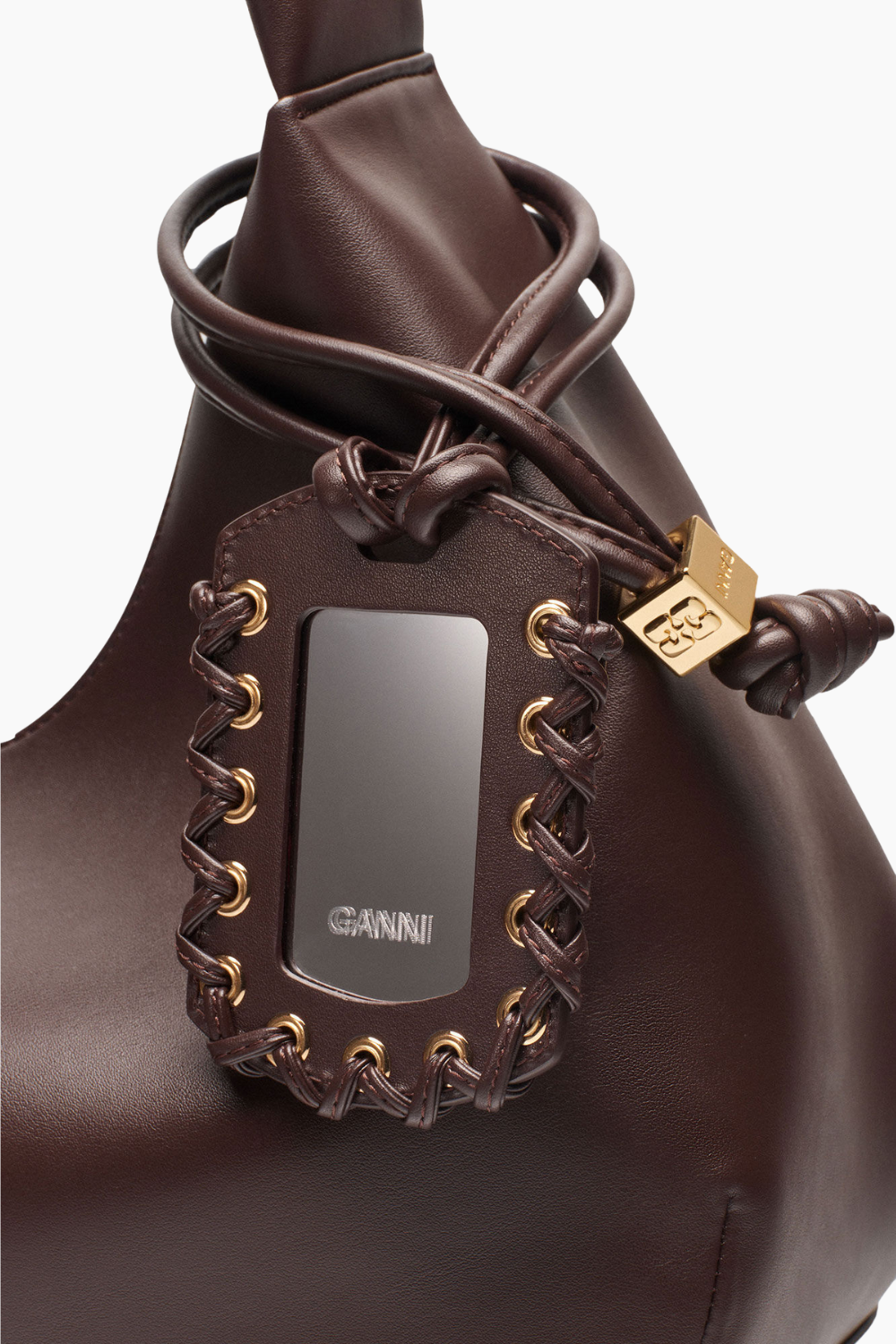 Ganni Bou Bag Hobo Medium A6840 - Seal Brown - GANNI-3