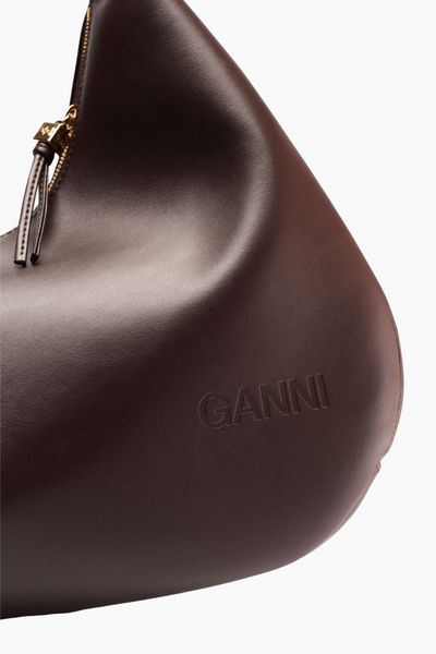 Ganni Bou Bag Hobo Medium A6840 - Seal Brown - GANNI-5