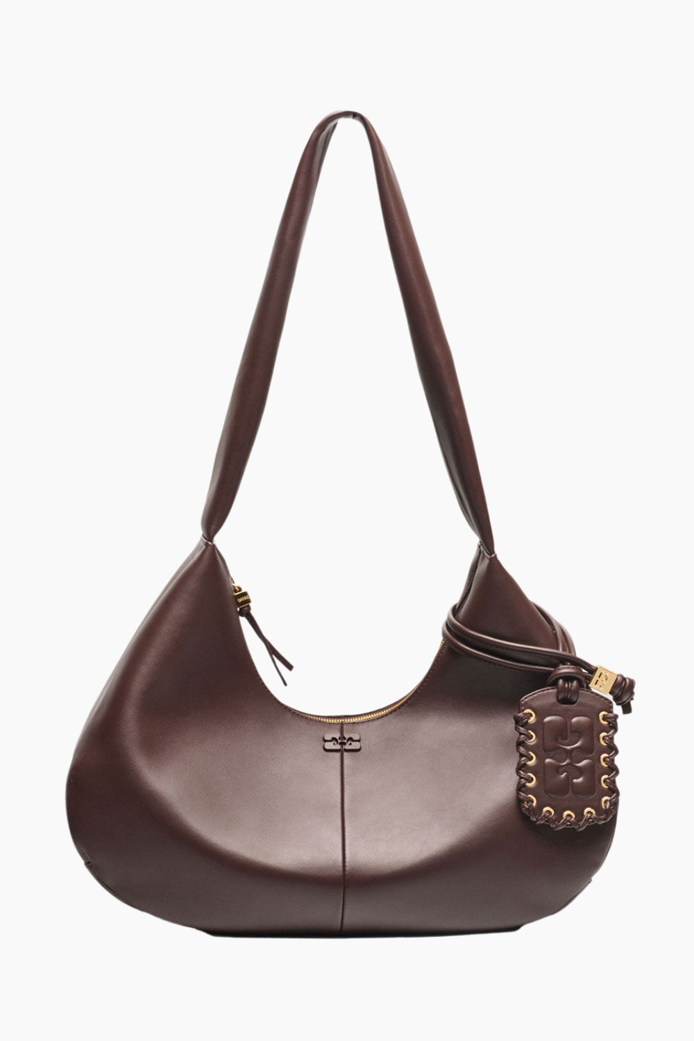 Ganni Bou Bag Hobo Medium A6840 - Seal Brown - GANNI