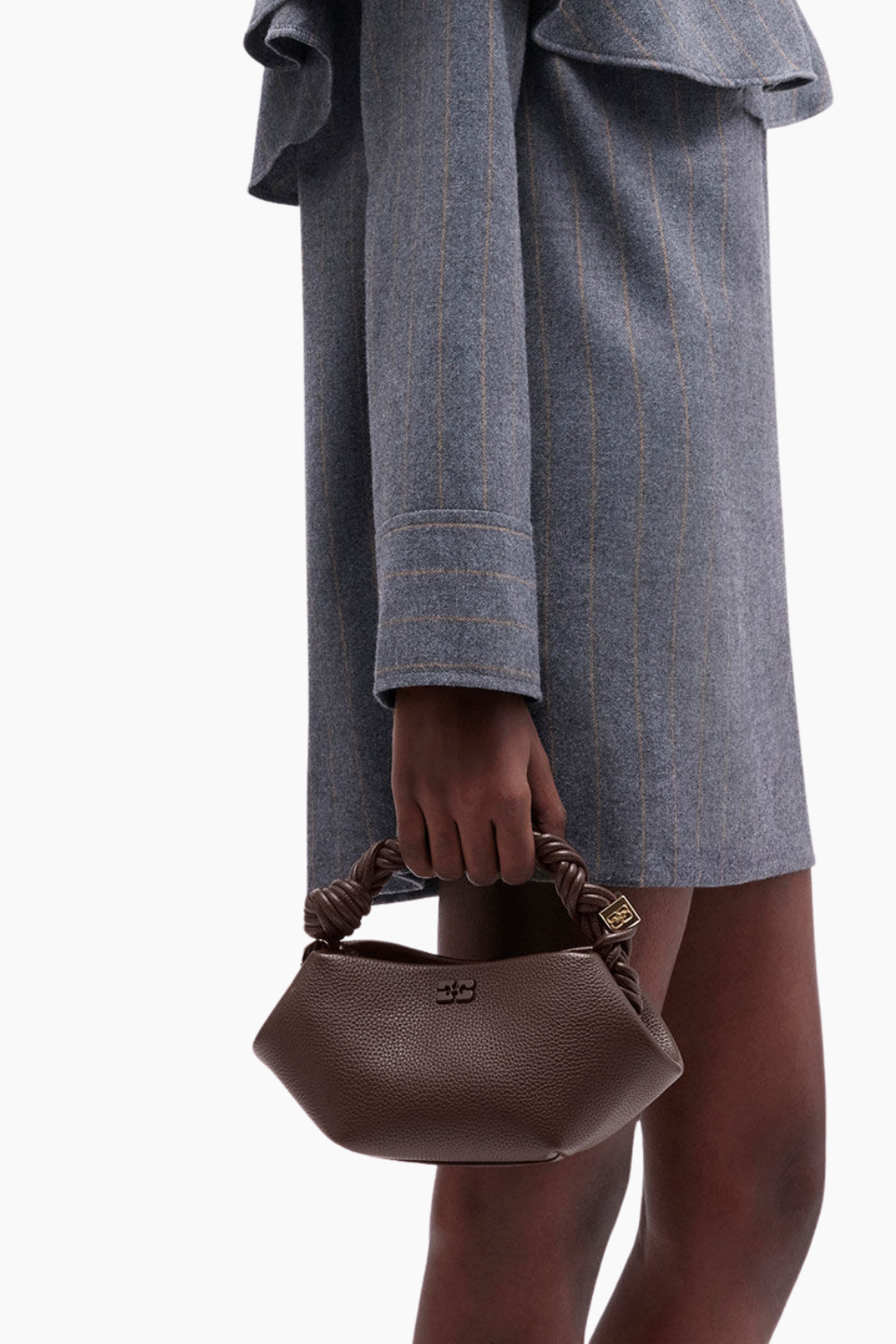 Ganni Bou Bag Mini Grained A7275 - Chicory Coffee - GANNI-4