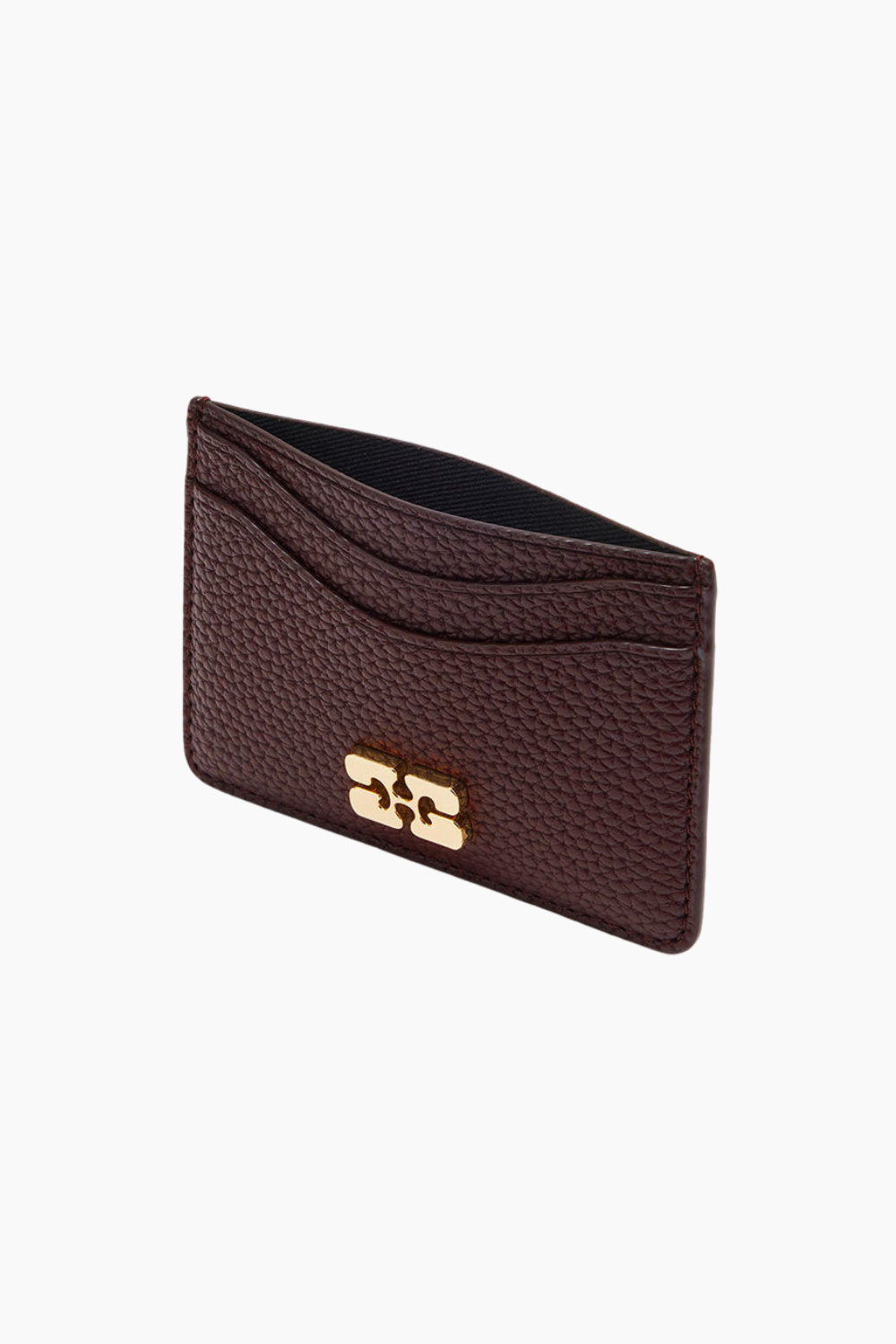 Ganni Card Holder Grained A7276 - Chicory Coffee - GANNI-1