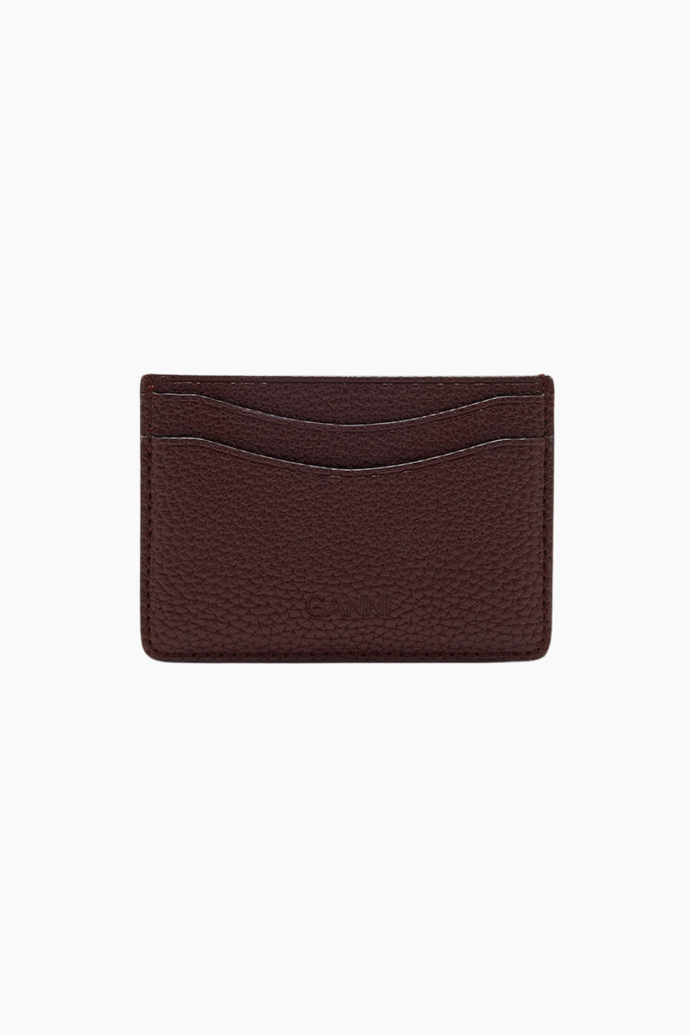 Ganni Card Holder Grained A7276 - Chicory Coffee - GANNI-3