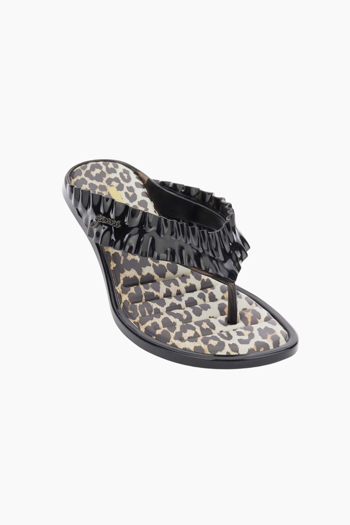 Ganni x Melissa Thong Kitten Heel D1020011 - Black 099 - GANNI