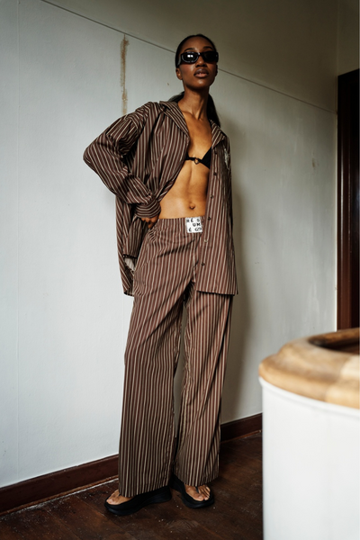 GigiRS Pant - Brown Stripe - Résumé