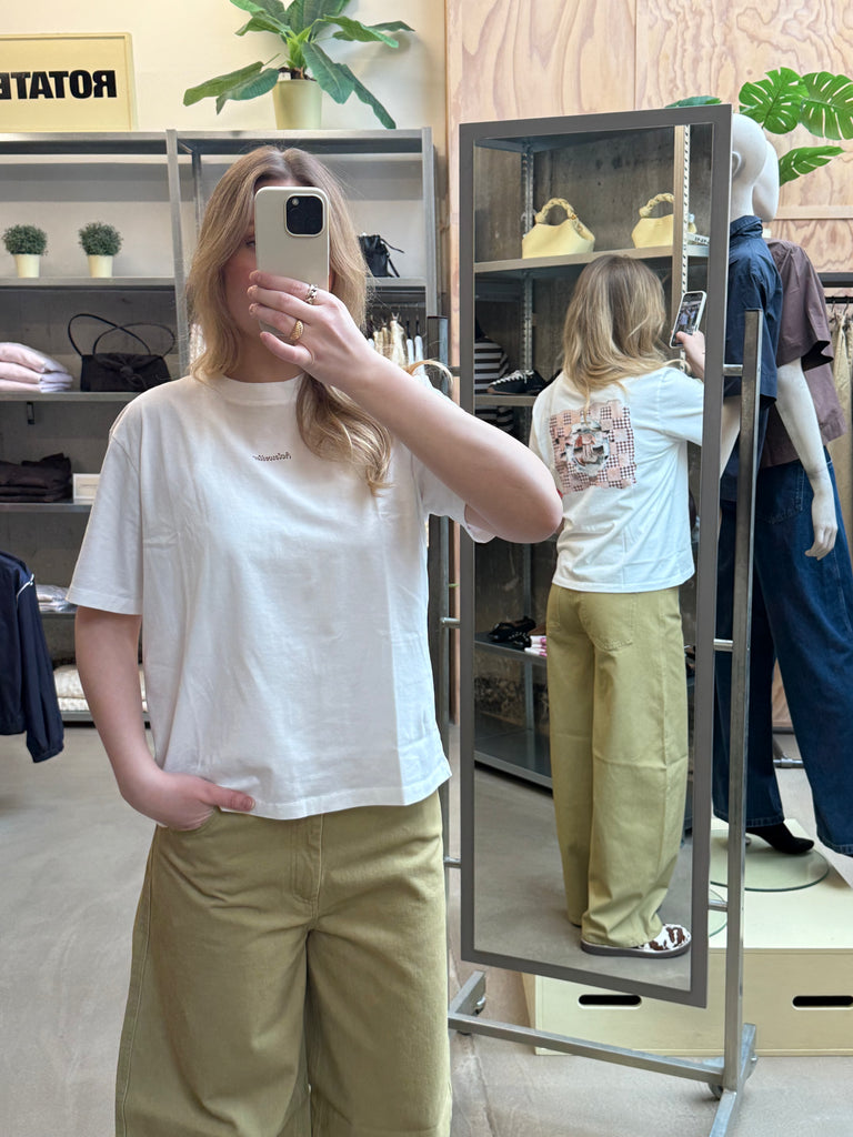 Gingham Tee - White - Holzweiler