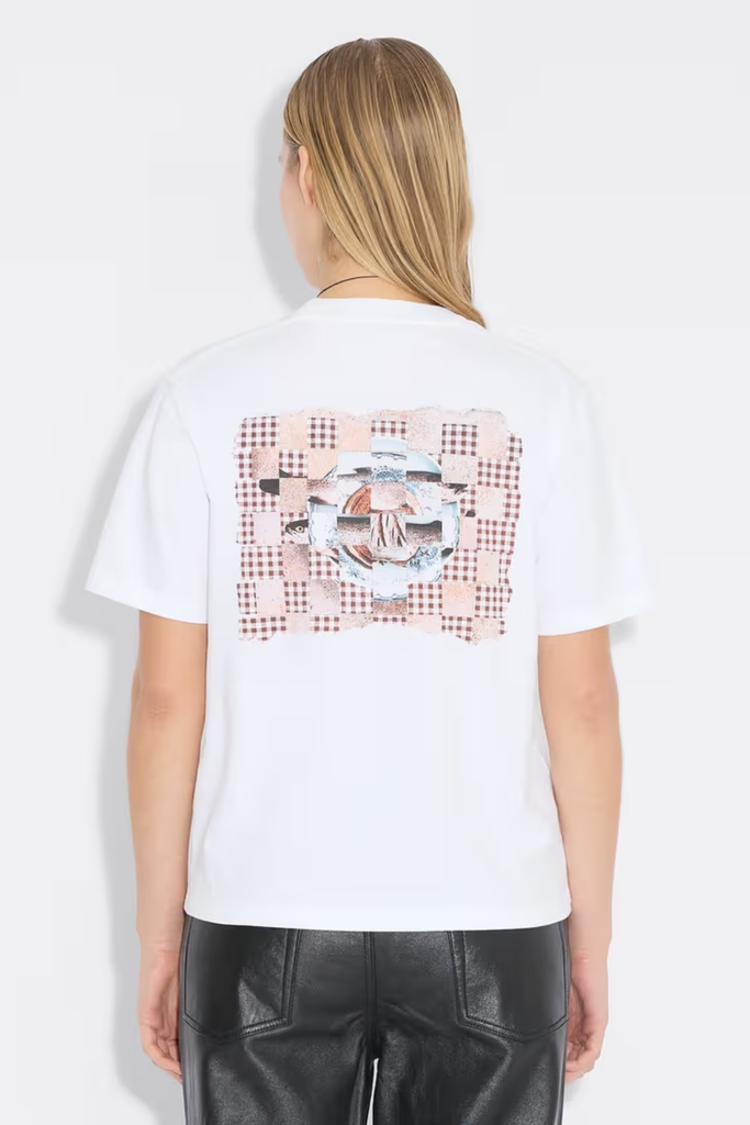 Gingham Tee - White - Holzweiler