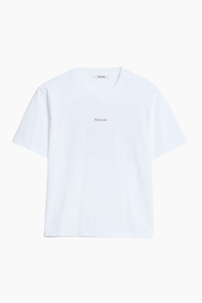 Gingham Tee - White - Holzweiler