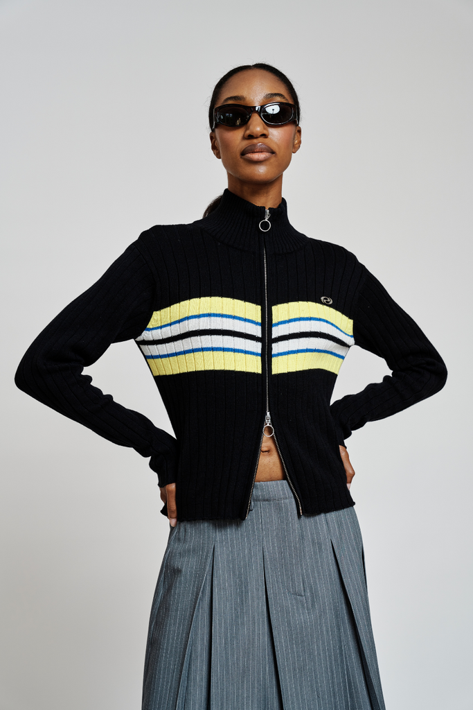GraysonRS Knit Zip Cardigan - Black - Résumé