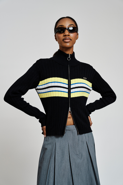 GraysonRS Knit Zip Cardigan - Black - Résumé