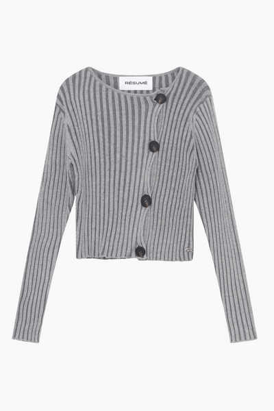 GudrunRS Knit Cardigan - Grey Melange - Résumé