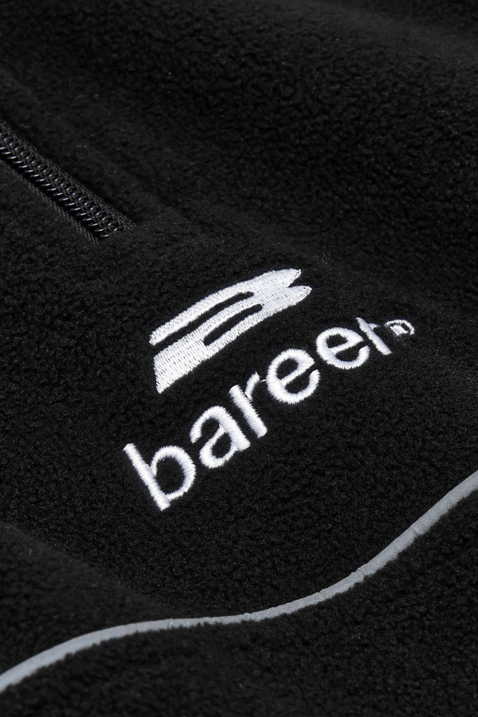 Half Zip Fleece Jacket - Black - bareen
