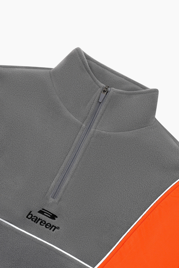 Half Zip Fleece Jacket - Grey - bareen